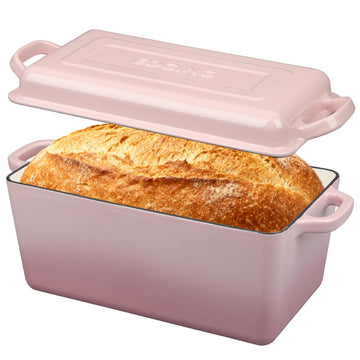 Enameled Cast Iron Dutch Oven, Oblong Bread Oven for Sourdough Bread Baking, Baking Pan, Dual Handles, Oven Safe, 4