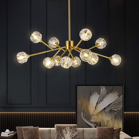 Sputnik Chandeliers Modern Crystal Pendant Lighting Gold Chandelier 12 Lights Mid Century Ceiling Light Fixtures for Dining Room Kitchen Island Living Room Bedroom Bar A116-B09ZXXV34B