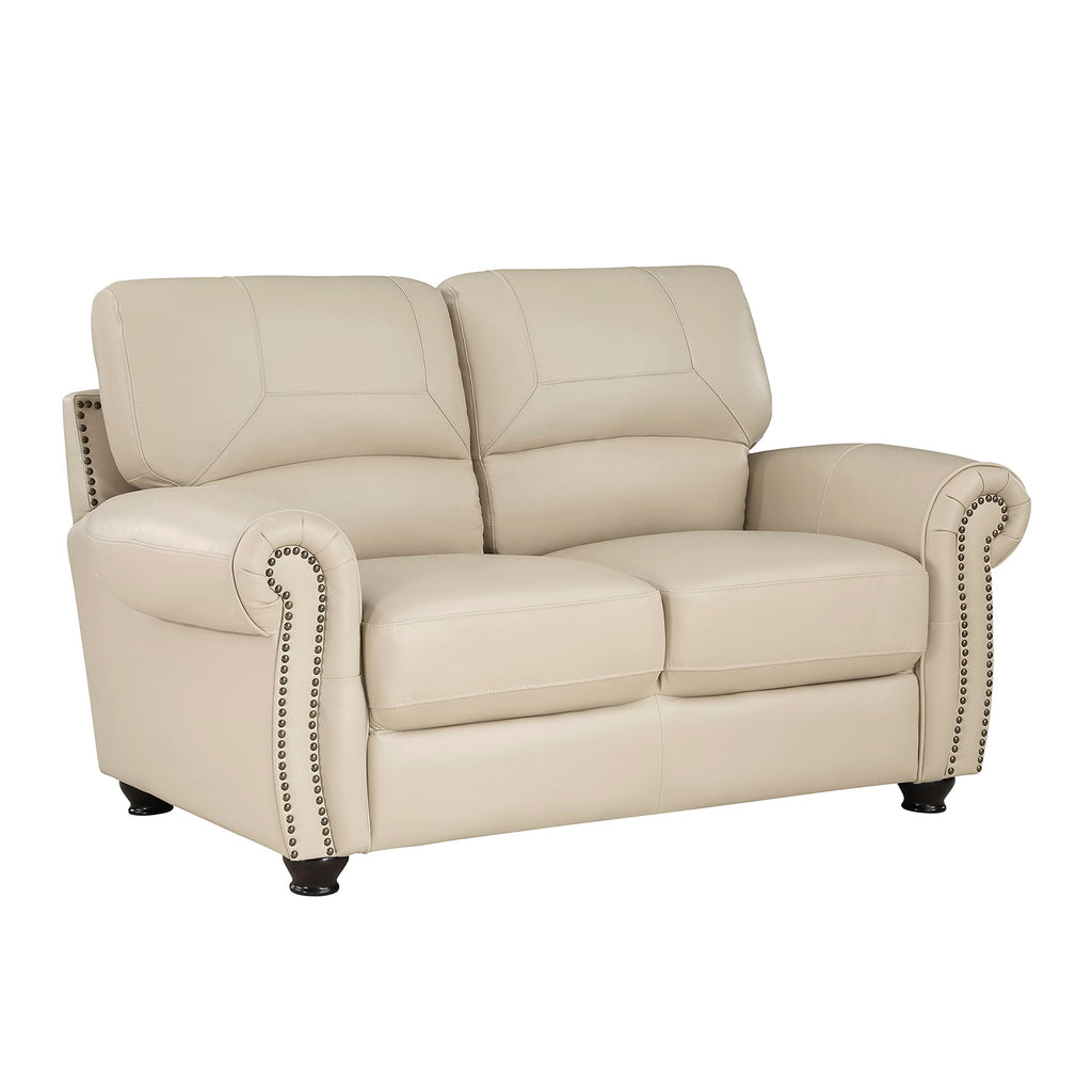 Leather Match Sofa Set, Top Grain Leather Match Living Room Furniture Sets, Include Sofa Couch, Loveseat and Arm
