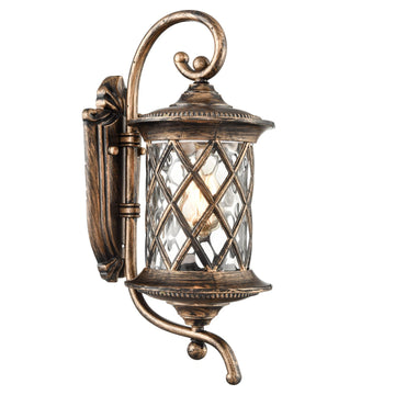 Retro Brass Outdoor Wall Light with Water Glass