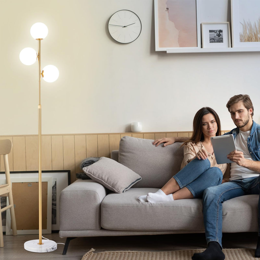3-Globe Mid Century Modern Floor Lamps