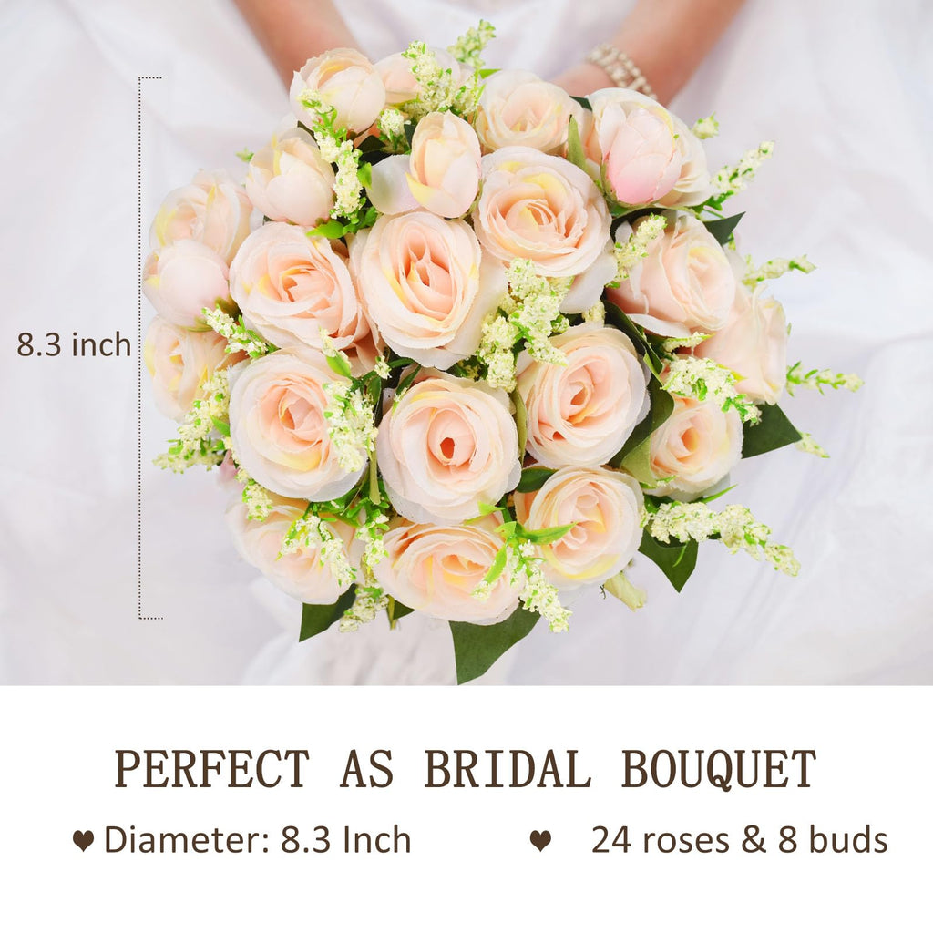 8.3 inch Wedding Bouquets for Bride Bridesmaid Bridal Bouquet Artificial Rose Tossing Bouquet for Wedding Ceremony