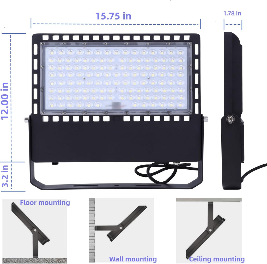 240W LED Stadium Lights,90000LM Dusk to Dawn Photocell Flood Light Outdoor,110 to 277 Volts,IP67,ETL