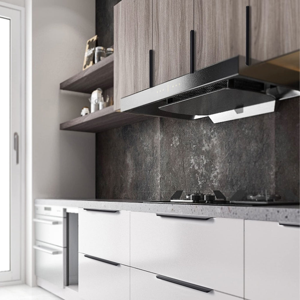 Edge Black Finger Pulls for cabinets Kitchen Invisible Hardware Concealed Drawer Pull Aluminum Hidden Back Mount Door
