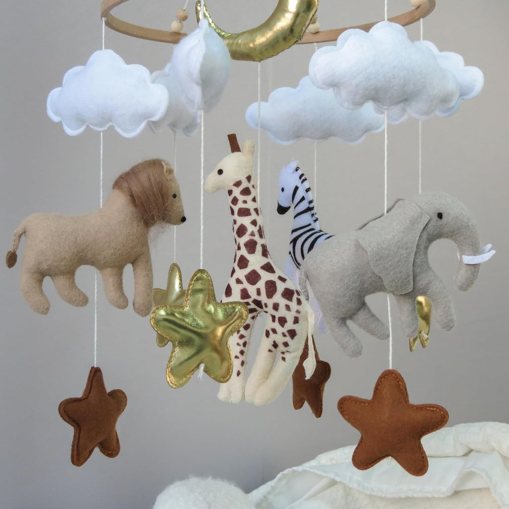 Jungle Crib Mobile for Boys & Girls, Safari Baby Mobile for Crib, Africa Safari Nursery Mobile