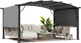 12' x12' Outdoor Retractable Pergola, Aluminum Pergola with Canopy Fixed in Various Positions