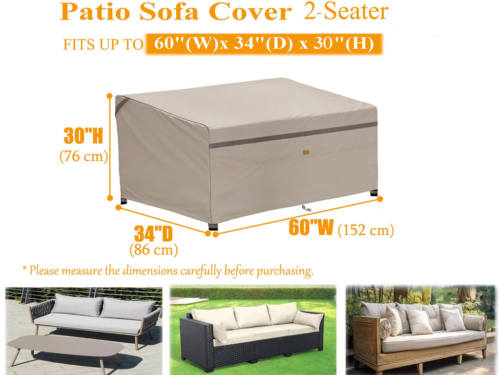 Patio Sofa Cover 2-Seater & Outdoor Couch Cover Waterproof