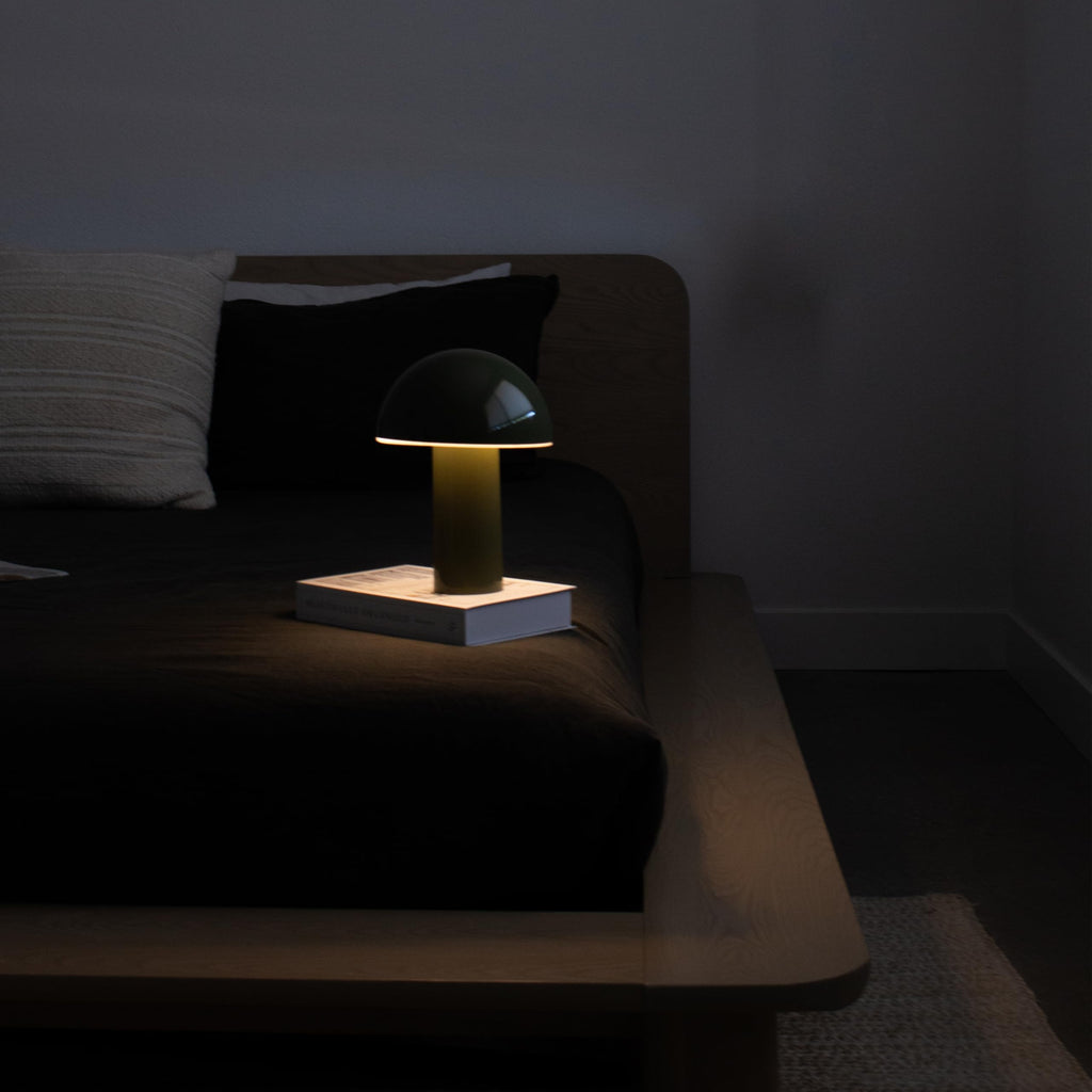 Celia Table Lamp - 10" Touch-Controlled Mushroom Accent Lamp, Cordless & Dimmable LED, Portable Bedside Accent Light