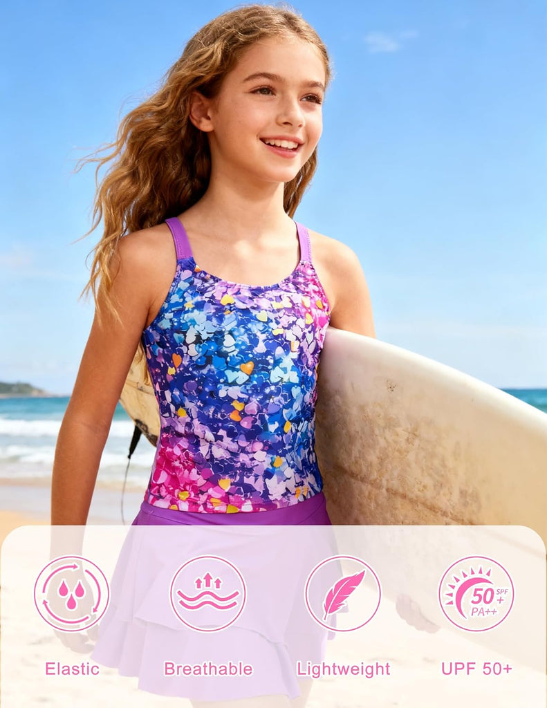 Girls Tankini Swimsuit Two Piece Bathing Suits with Shorts