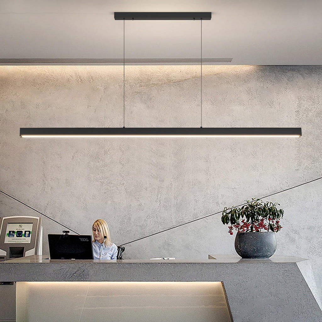 70" LED Linear Pendant Light Fixtures, 25W Dimmable Pool Table Light with Remote, Modern Island Lights Dining Room