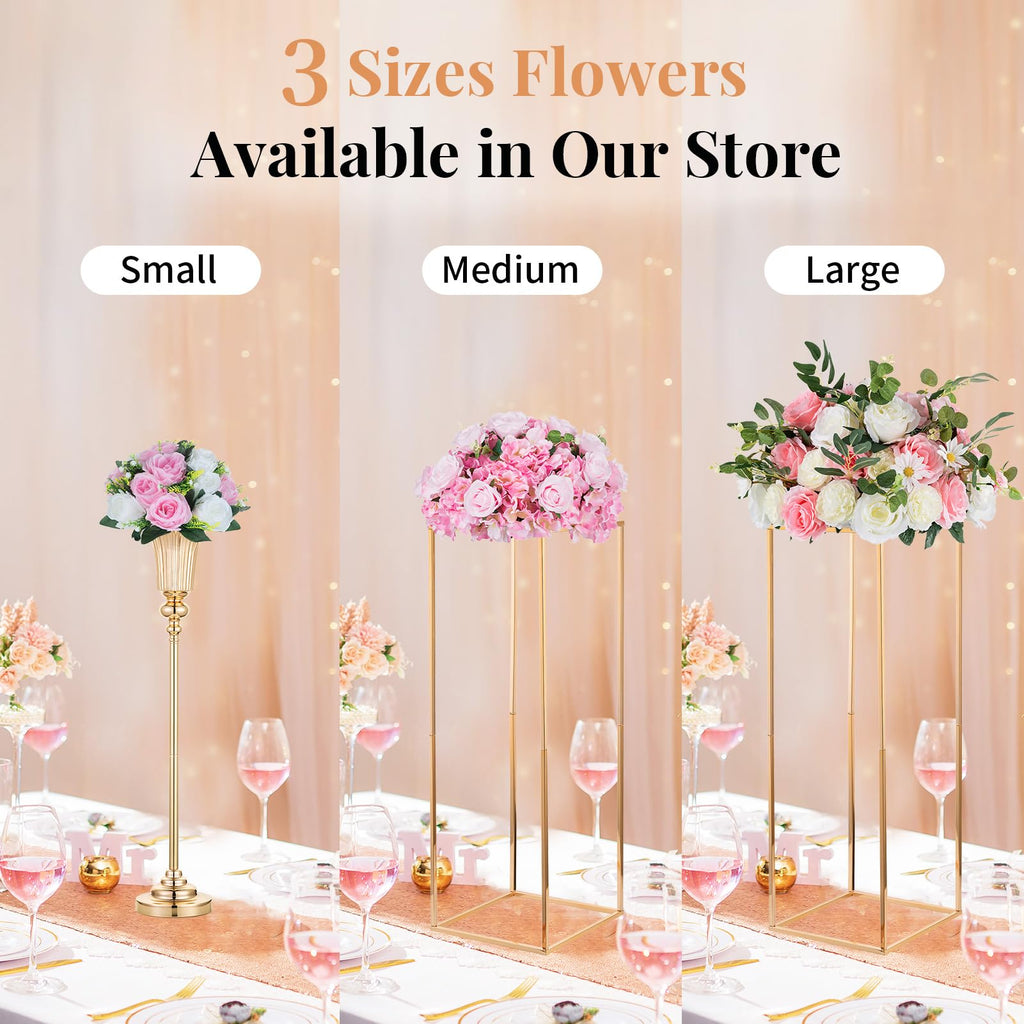 Pink & White Flower Balls: Artificial Rose Centerpieces for Tables