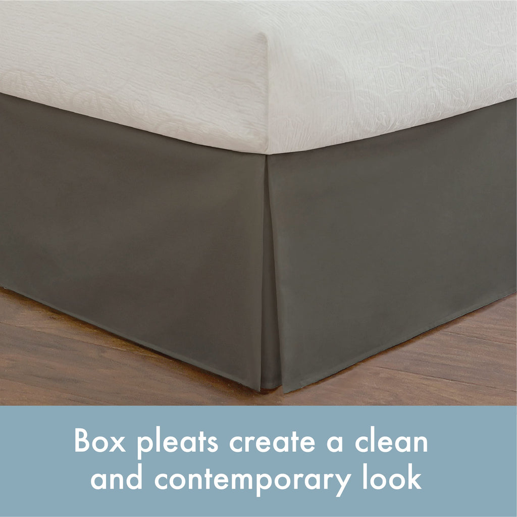 Classic Tailored, Microfiber, 14" Drop Length Bed Skirt Dust Ruffle, King, Grey TOH25014GREY04