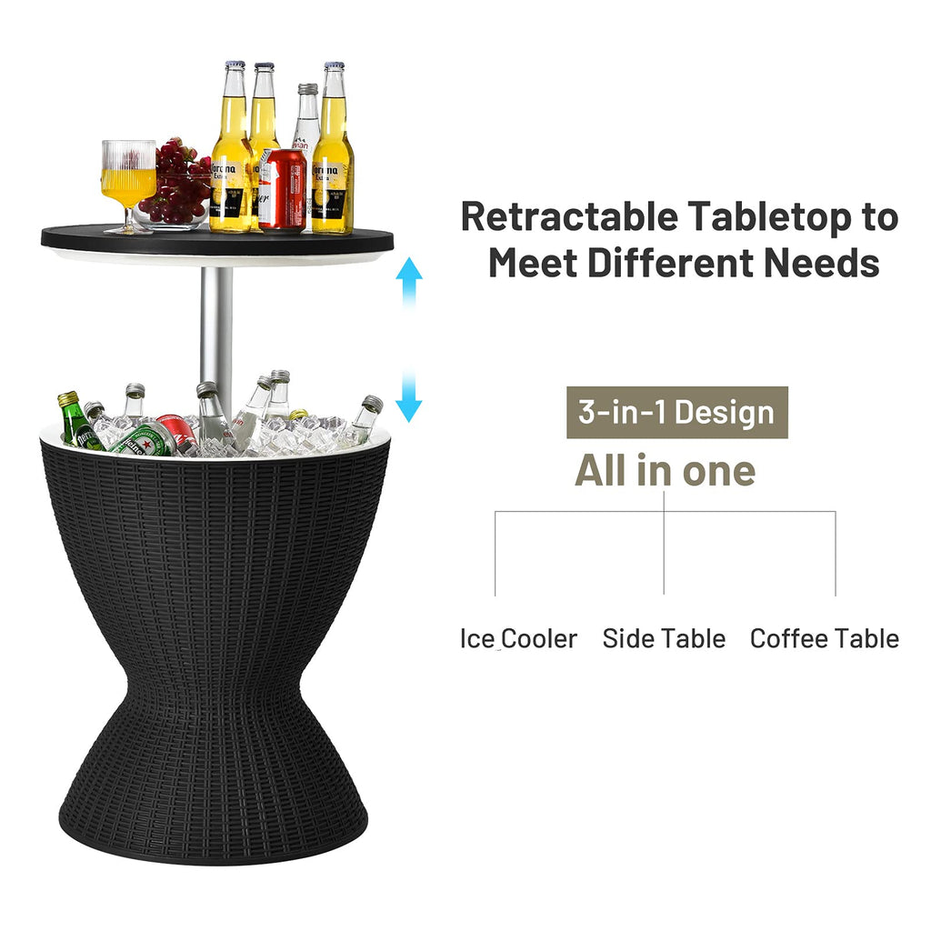 Outdoor Cooler Table, Multi-Functional Cooler Bar Table
