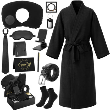 13 Pcs Birthday Gift Basket for Men, Black, Classic