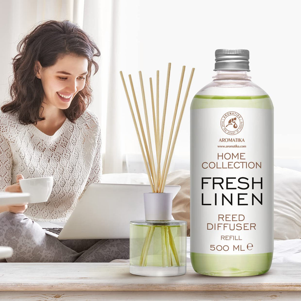 Reed Diffuser Refill Fresh Linen 17.0 Fl Oz (500ml) - Room Diffuser Refill - Home Fragrance - Scented Diffuser