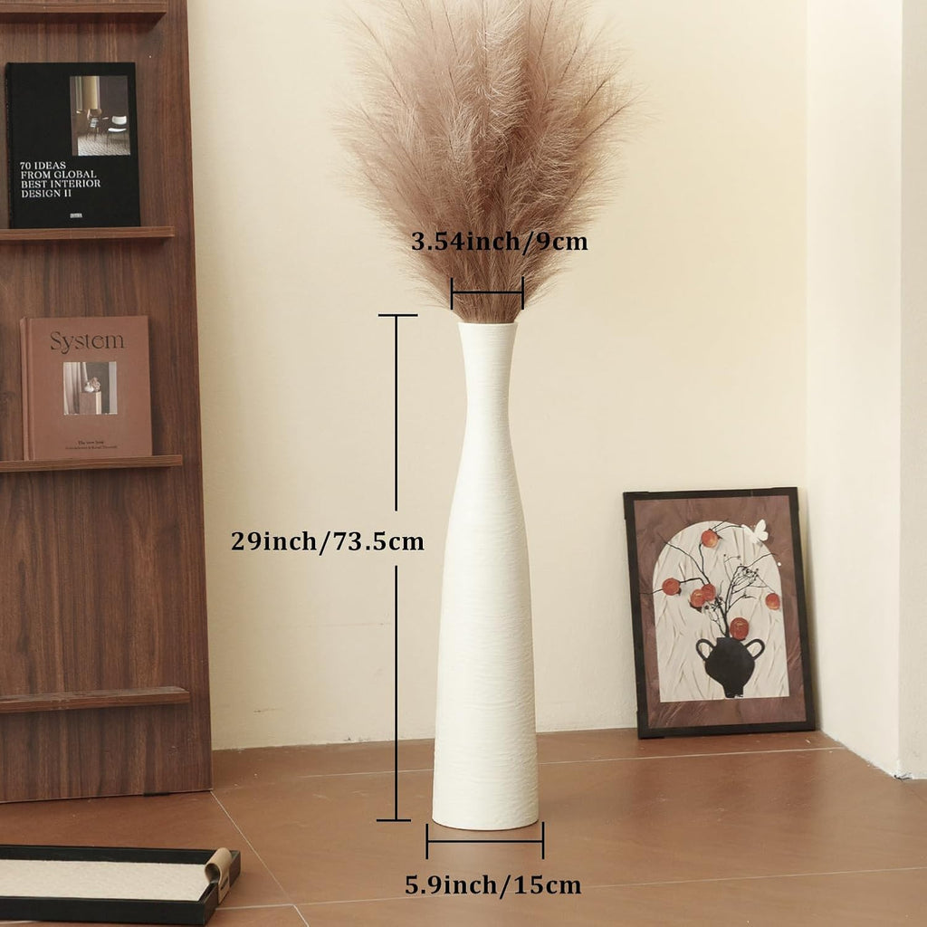 Ceramic Tall Floor Vase, 29" Terracotta Large Decorative Vases Home Decor | Big Standing Flower Vase for Modern Boho