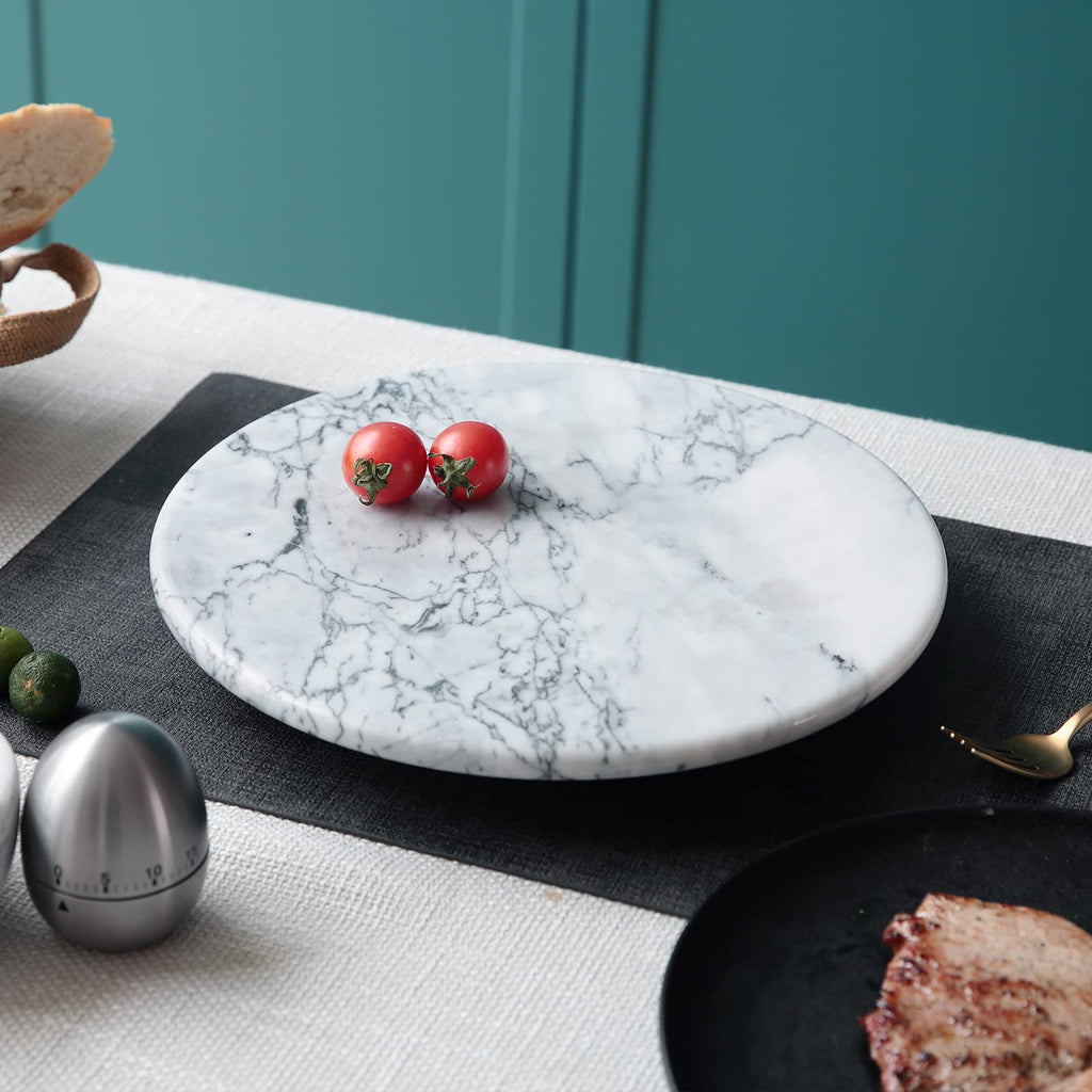 12'' Marble Lazy Susan for Countertop Kitchen Turntable Storage Turner countertop Organizer Convenient Serving