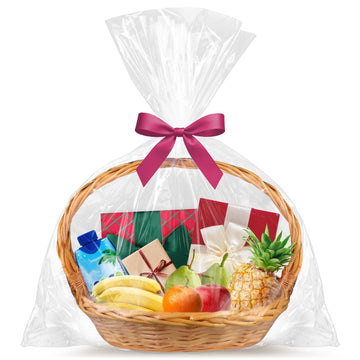 Clear Basket Bags 50Pack 20x28 Inch Large Clear Cellophane Bags Cello Bags