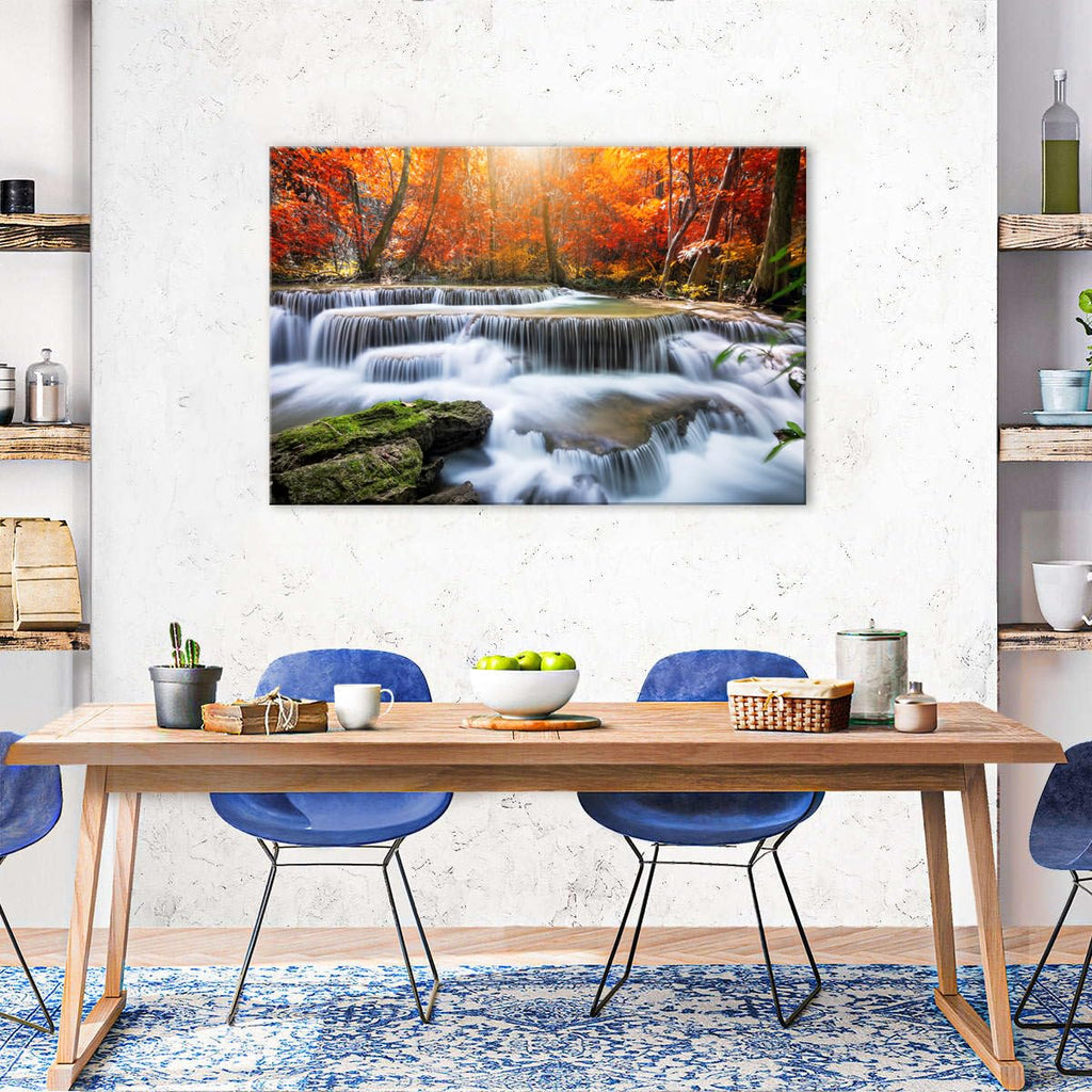Nature Sunset Landscape Large Wall Art Living Room National Park Forest Picture Wall Decor Waterfall Scene Poster