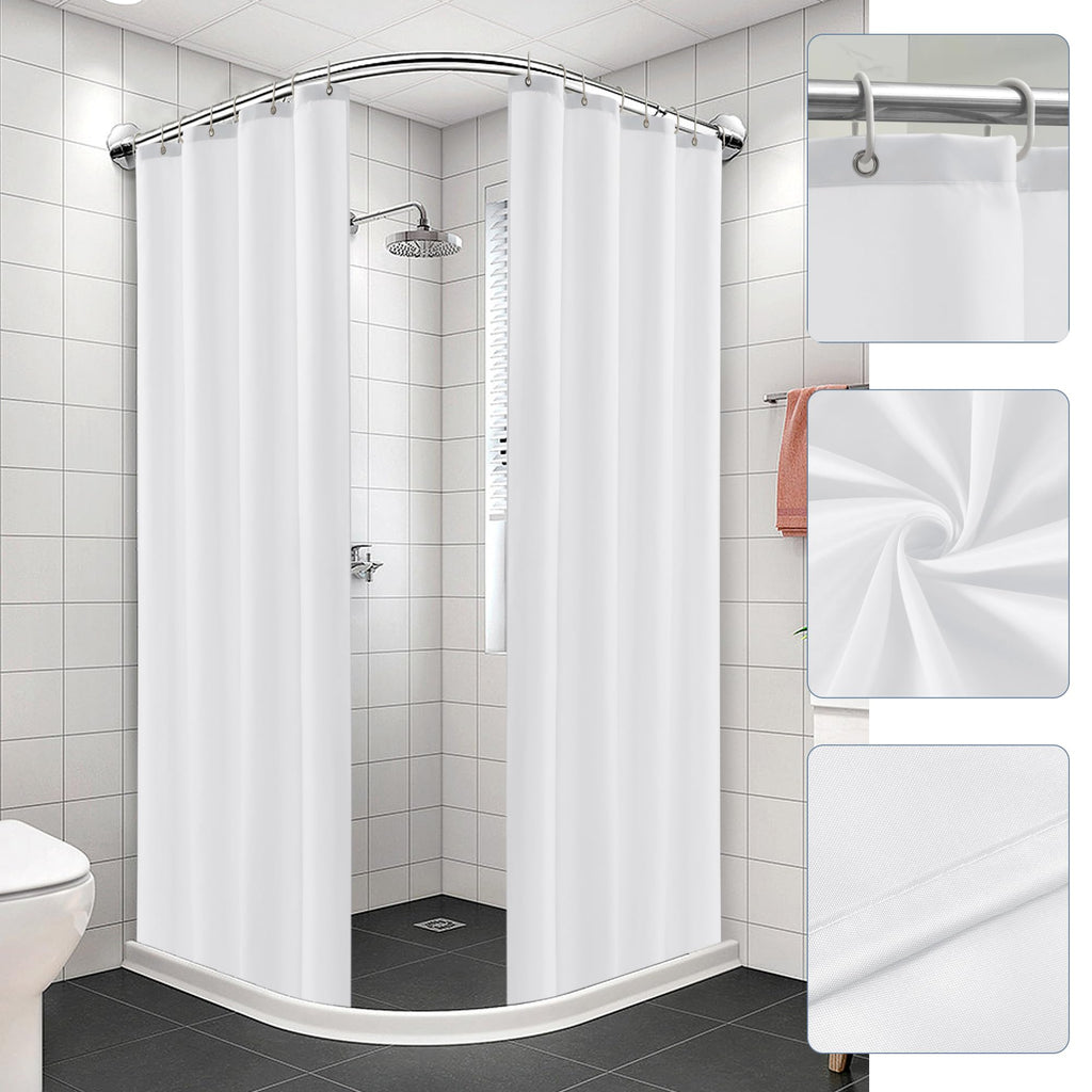 Fabric Shower Curtain Liners with Magnets 2 Pcs 54X78 Inch White