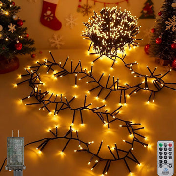 Lights Plug-in 52FT 800LEDs Cluster String Lights Indoor Outdoor