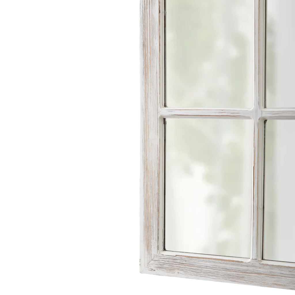Farmhouse Window Pane Mirror, Washed White, 18 X 23 Inch