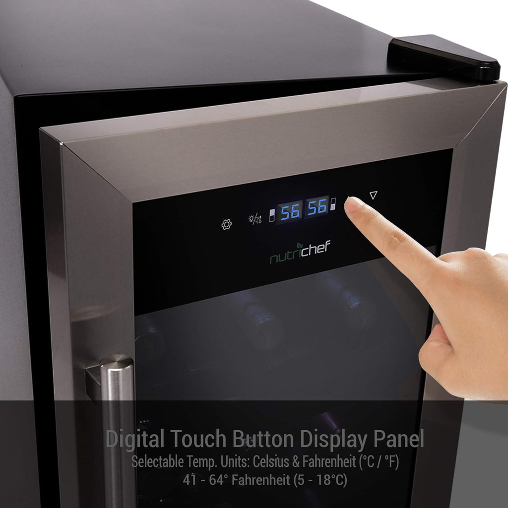 18 Bottle Wine Fridge | Dual Zone Wine Chiller | Adjustable Temperature 41°F to 