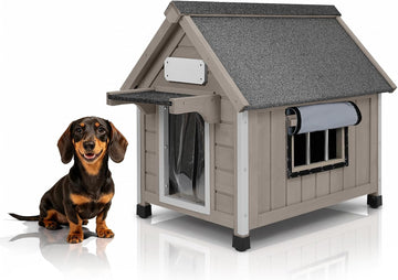 Wooden Dog House Outdoor for Small Weatherproof Puppy Shelter