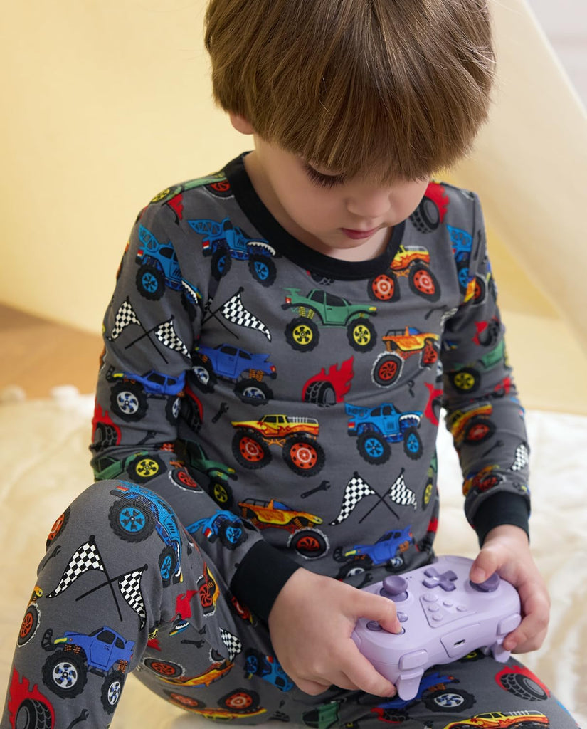 Bamboo Viscose Toddler Kids Pajamas Set, Long Sleeve Boys