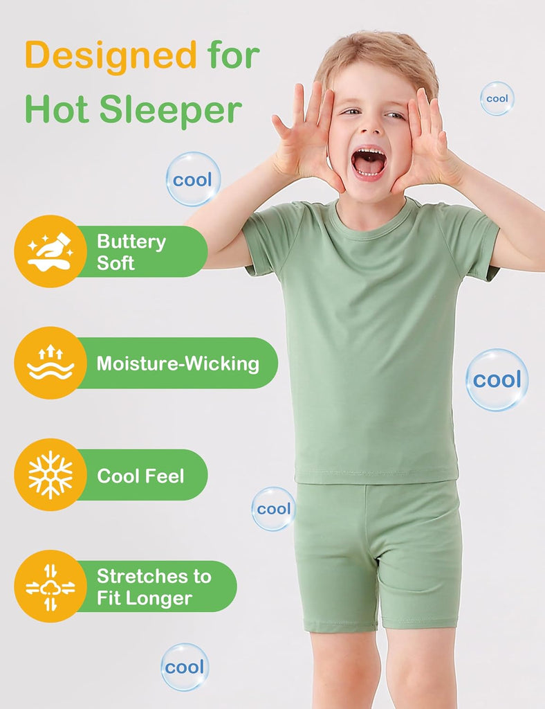 Bamboo Viscose Toddler Pajamas Baby 4 Piece Summer Pjs
