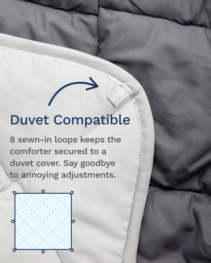Twin/Twin XL Reversible Comforter - Duvet Insert -Light/Dark Gray
