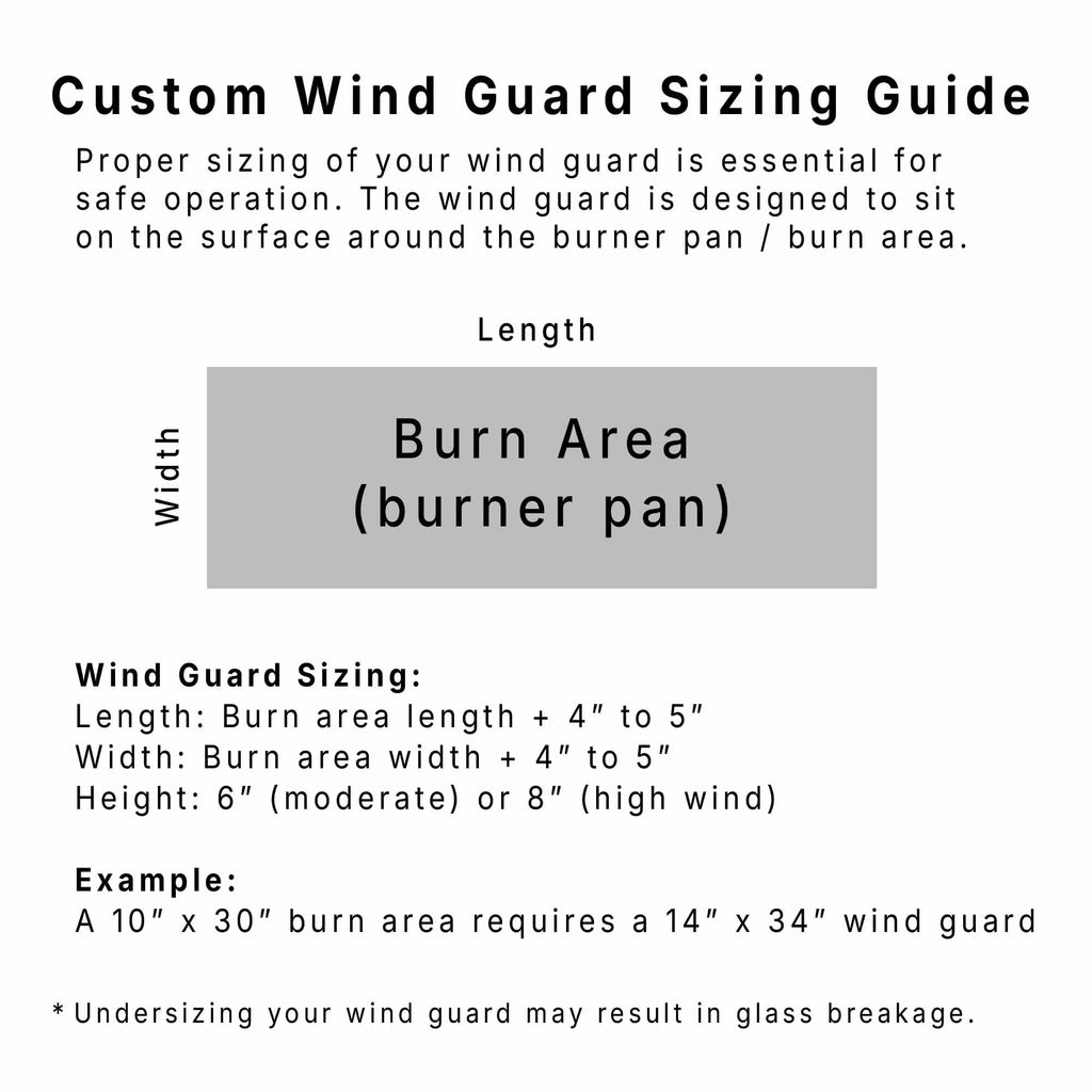 Custom Sized Wind Guard for Gas Fire Pits