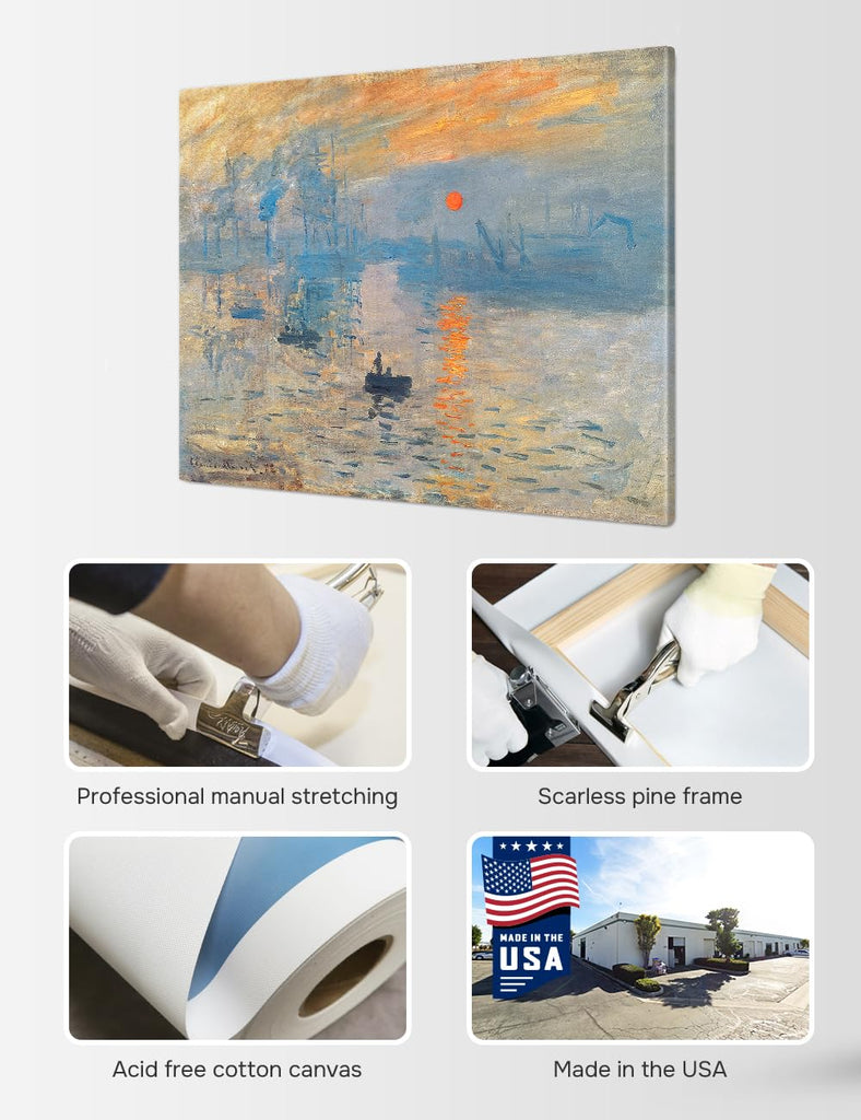 Claude Monet Canvas Wall Art, Impression Sunrise, 35x28