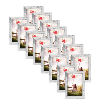 4x6 Picture Frame Set of 15, Distressed White Picture Frames