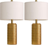 23" Brass Gold Ceramic Table Lamps, Retro Warm Gold Lamps, Vintage Bronze Decorative Lamps