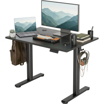 Electric Height Adjustable Standing Desk, 40x24 Inch, Deep Black