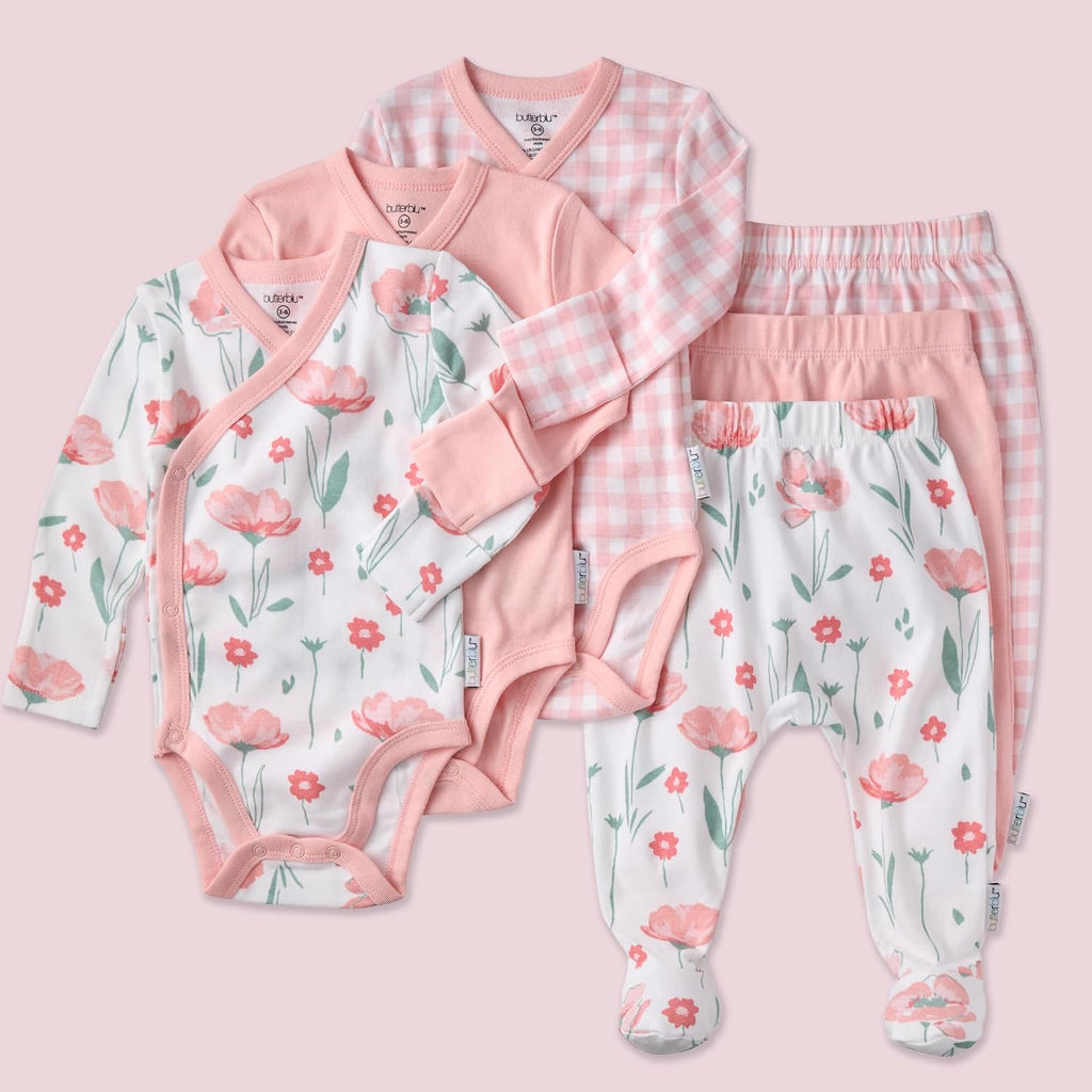 Sterling Pack Side Snap Long Sleeve Bodysuits 100% Cotton