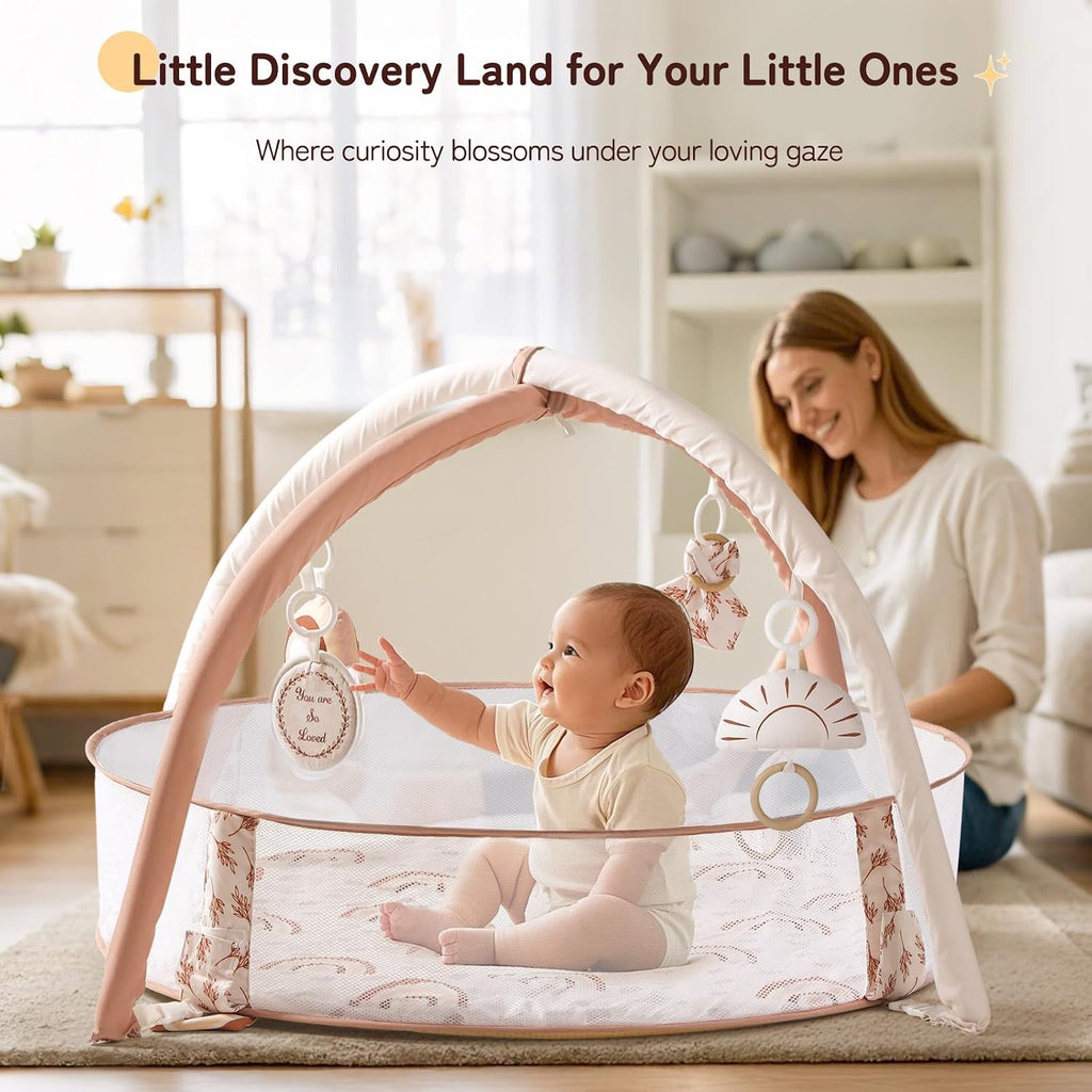In-1 XL Large Baby Gym & Ball Pit, Play Mat & Play Gym, Combination Baby Activity Gym with Milestone Cards