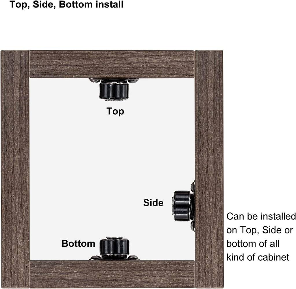 8 PCS Cabinet Latch Double Roller Catch Hardware Door Latches and Catches, Black Nickel