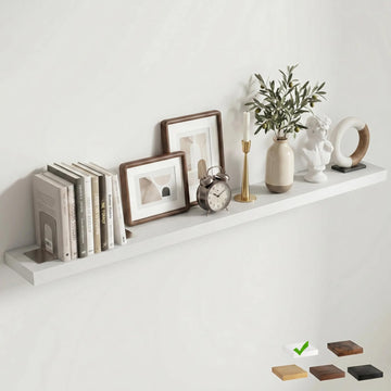 72 Inch Floating Shelves for Wall, 8"D Wood Storage Shelves, White Finish