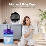 S3 Compact Clothes Dryer 1 cu.ft Capacity 110V 1050W Portable Dryers Machine with Stainless Steel Drum 8 Drying Mode