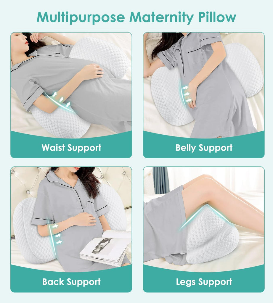 Pregnancy Pillow Cooling for Sleeping Adjustable Support Maternity Pillow | Wedge Pregnancy Pillow, W-Shaped For