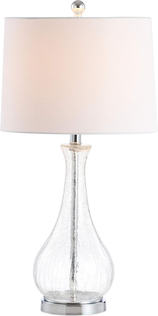 SAFAVIEH Lighting Collection - Finnley Modern Clear Glass 28-Inch Table Lamp, LED Bulb Included