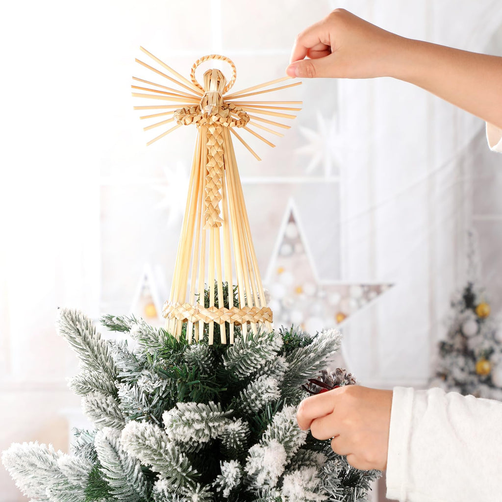 Christmas Straw Angel Tree Topper Scandinavian Christmas Decor