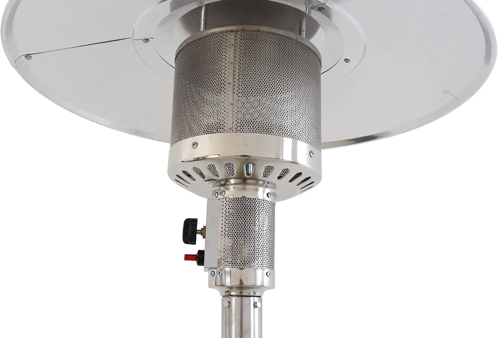 32in Propane Patio Heater, 46000 BTU Steel Gray Outdoor Standing Heater | Extensive Heating Radius With Quiet