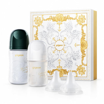 Silicone Coating Glass Baby Bottle Newborn Feeding Gift Set