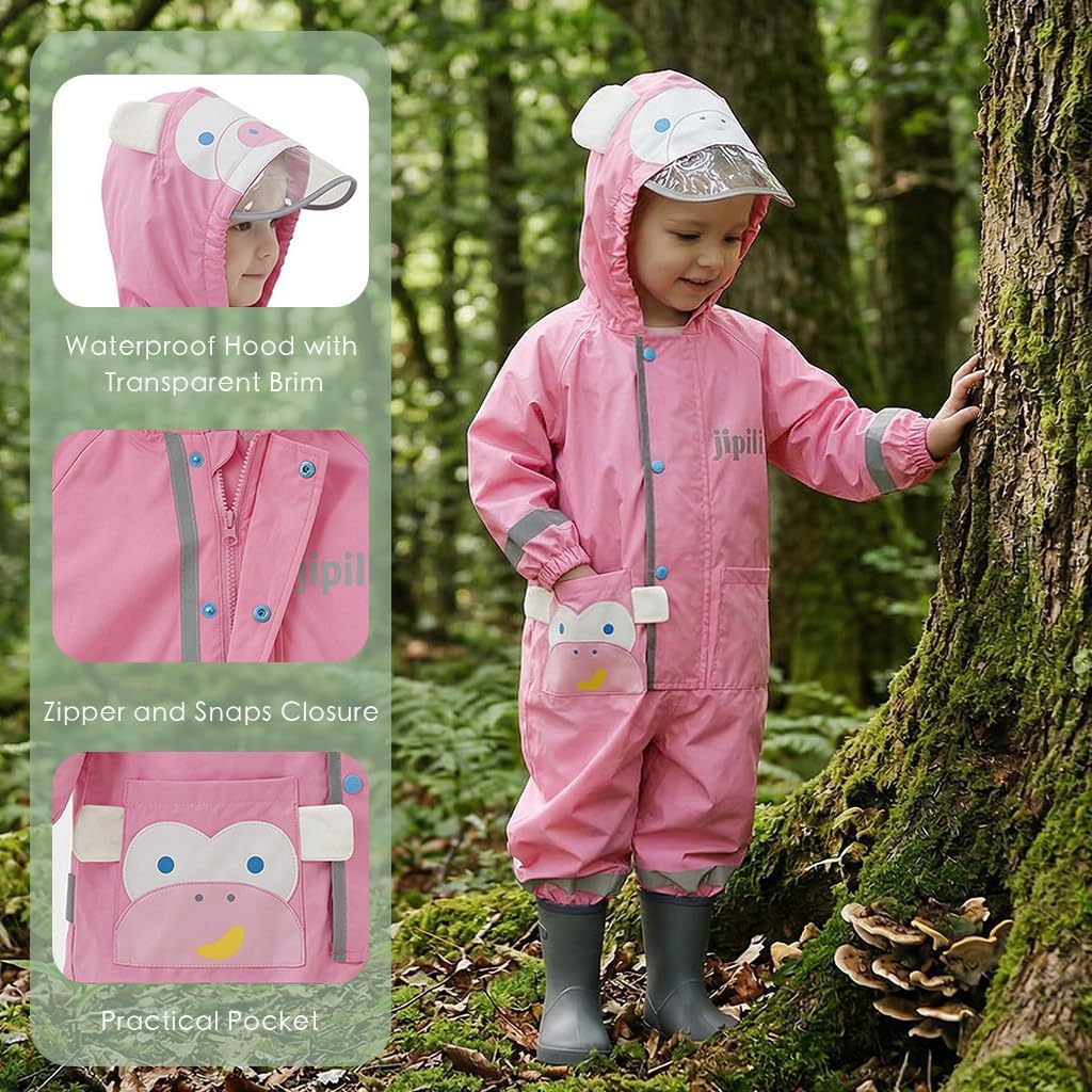 Toddler Rain Suit Waterproof Coverall One Piece Rain Suit Kids