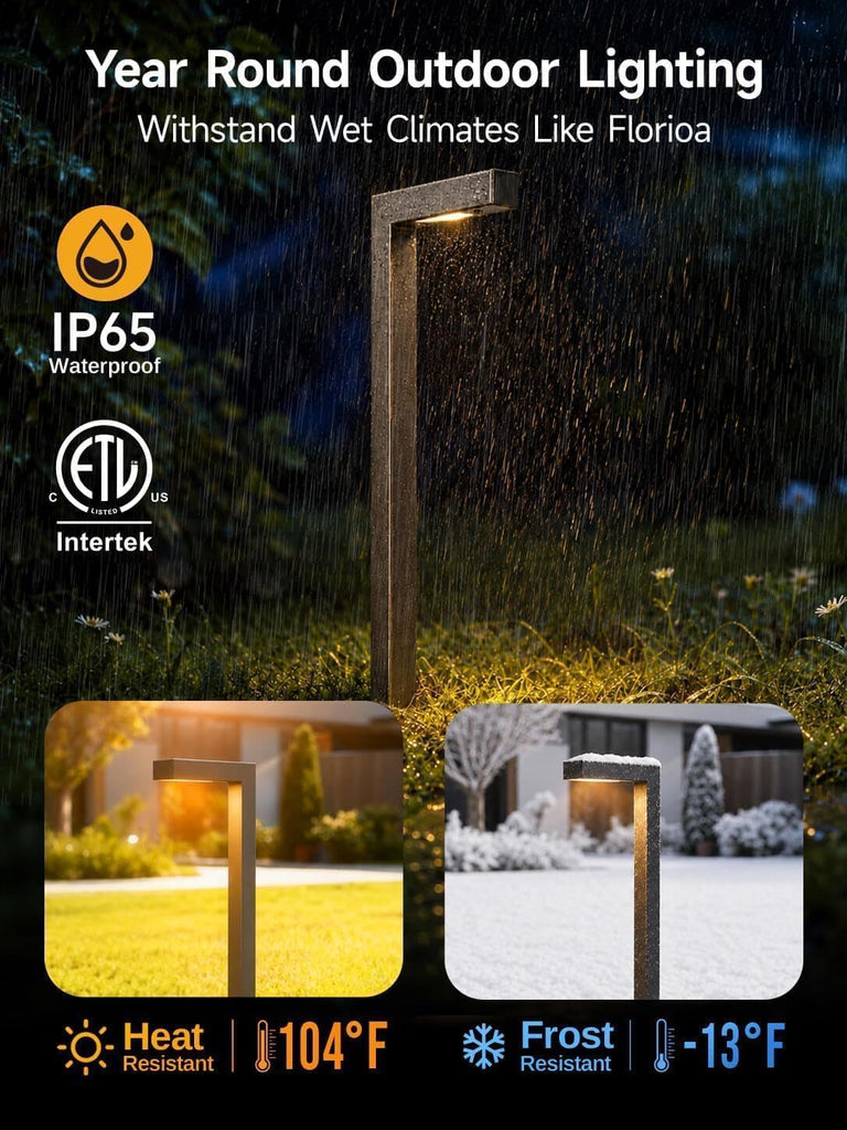Brass Low Voltage L-Shaped Path Light, Bronze, G4, 2700K, 4Pack