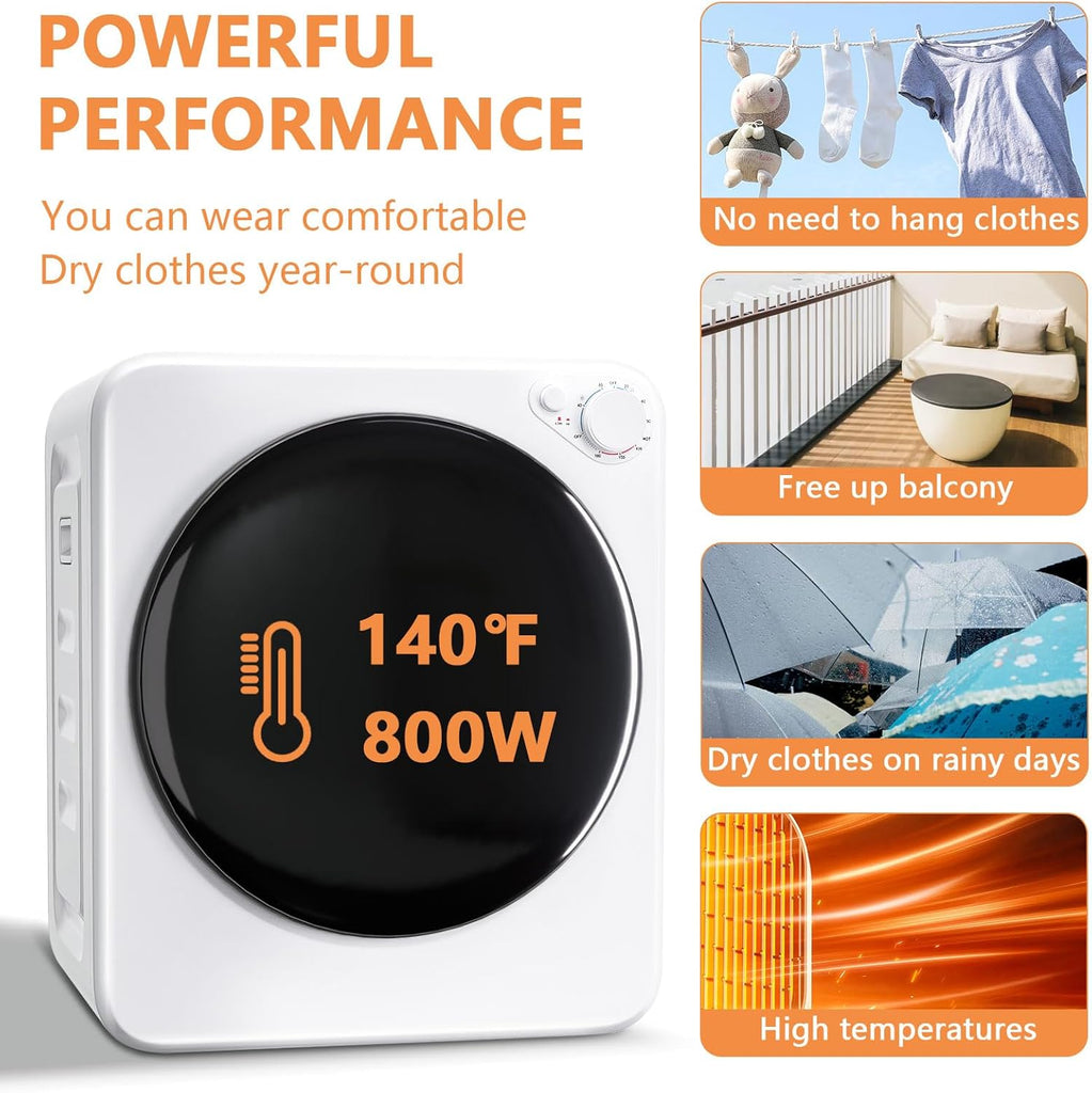Portable Washer and Dryer Combo Set, 1.6 Cu.Ft Portable Clothes Dryers,22 lbs Twin Tub Washing Machine, Compact Washer