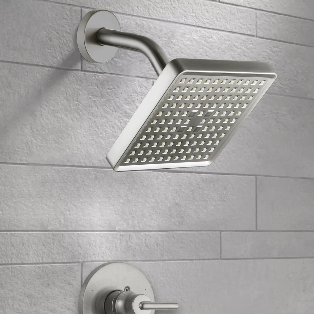 High Pressure Rain Shower Head - Luxury Modern Look - The Adjustable Replacement For Your Bathroom Showerhead - 6"